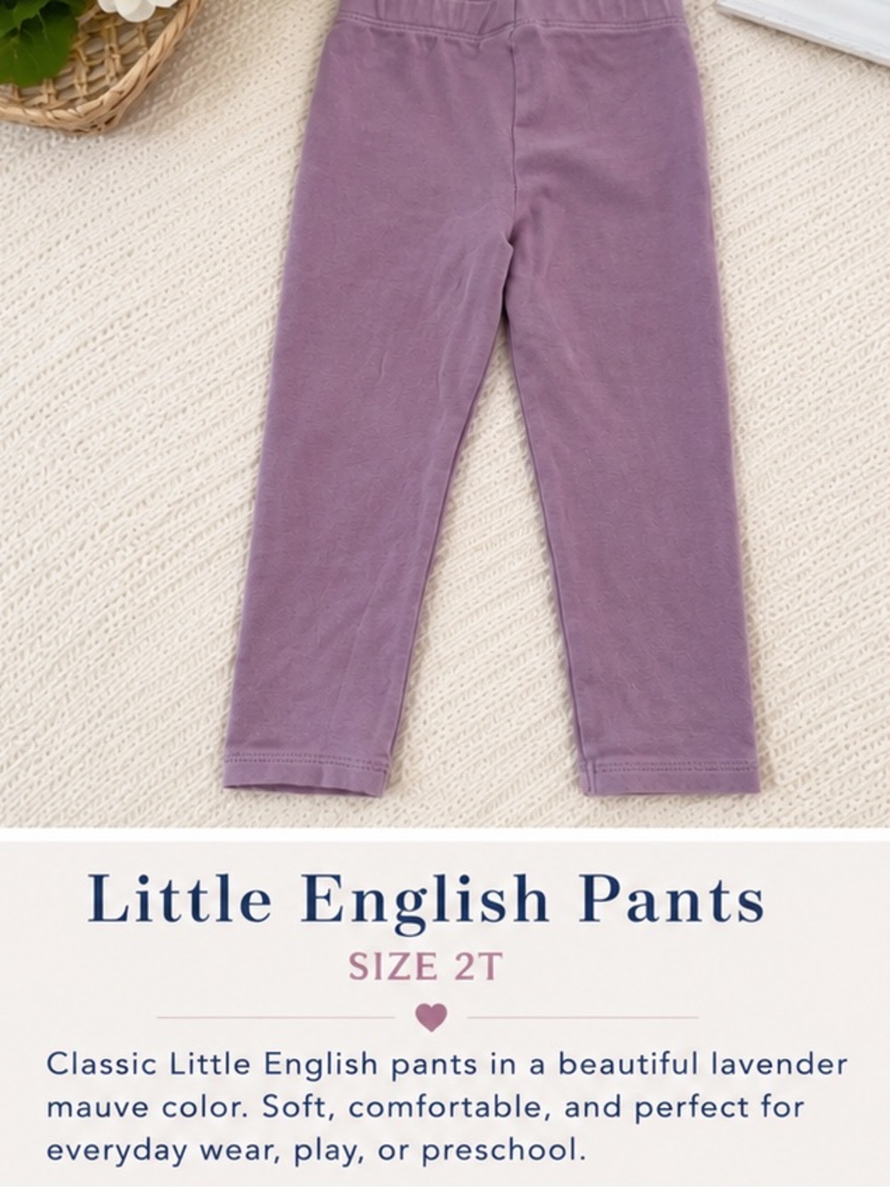 Little English Lavender/Mauve Girls' Leggings